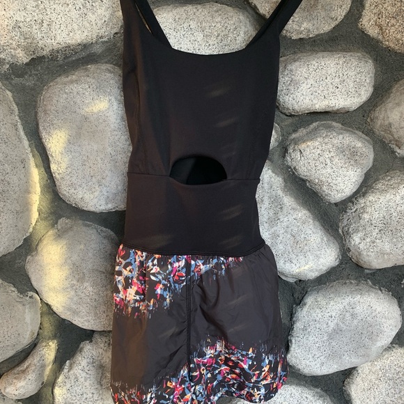 EUC Black and Multicolor Free People FP Movement XS Righteous Runsie - Picture 3 of 16